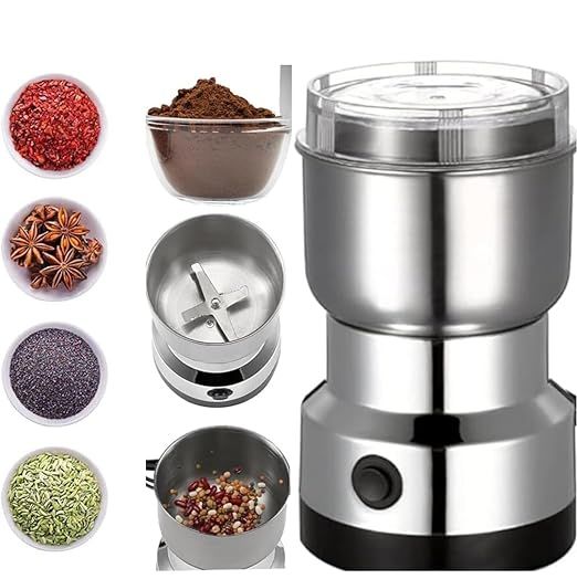 Mini Electric Grinder Stainless Steel For Coffee Beans, Spices, Masala