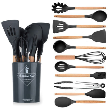 12pcs Silicone Kitchenware Cooking Utensils Set Heat Resistant Kitchen Non-stick Cooking Utensils