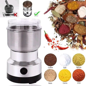 Mini Electric Grinder Stainless Steel For Coffee Beans, Spices, Masala