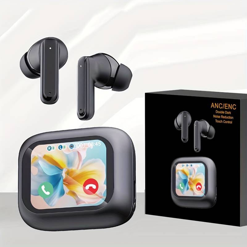 Newly upgraded smart LCD touch screen earphones, universal sports earphones