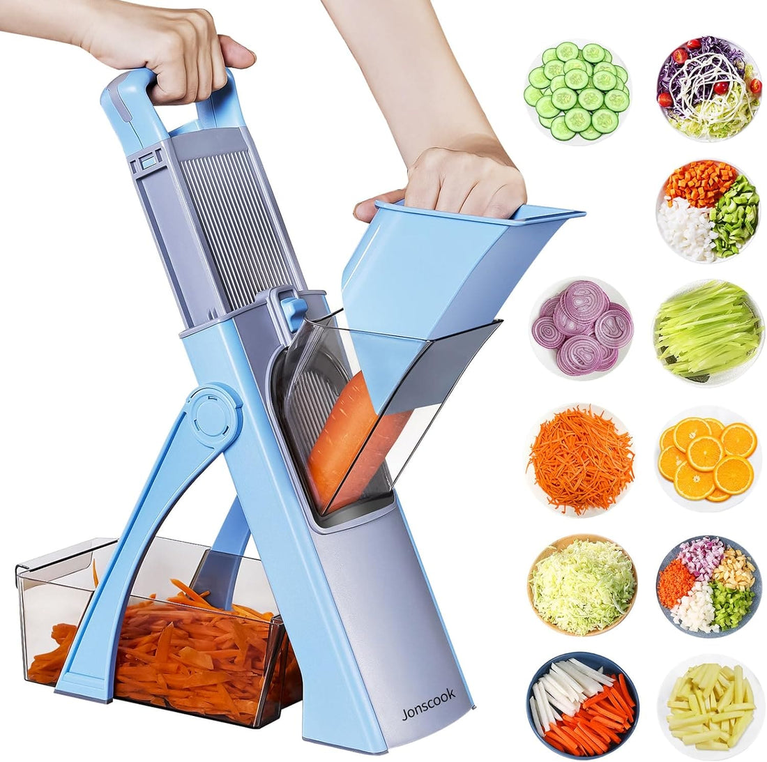 Manual Knob Slicer, Foldable Vegetable Slicer Chopper