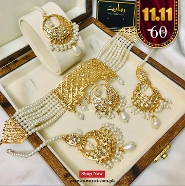 Hyderabadi Choker Set-27 (Pearl)