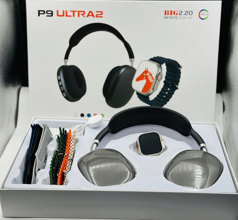 P9 Ultra 2 Smart Watch Combo With Headphone